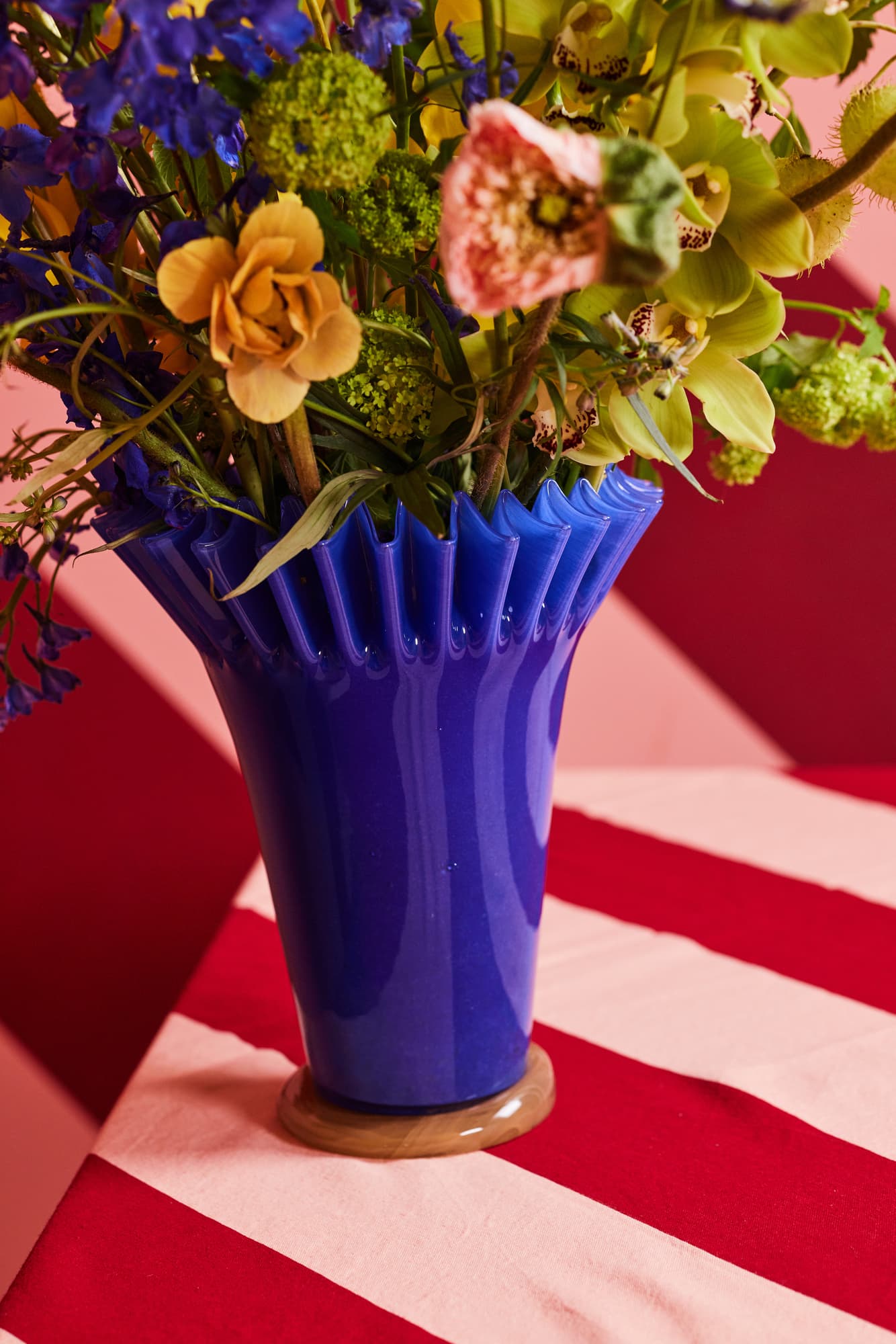 Vase Lori, blå/beige, large – bilde 2