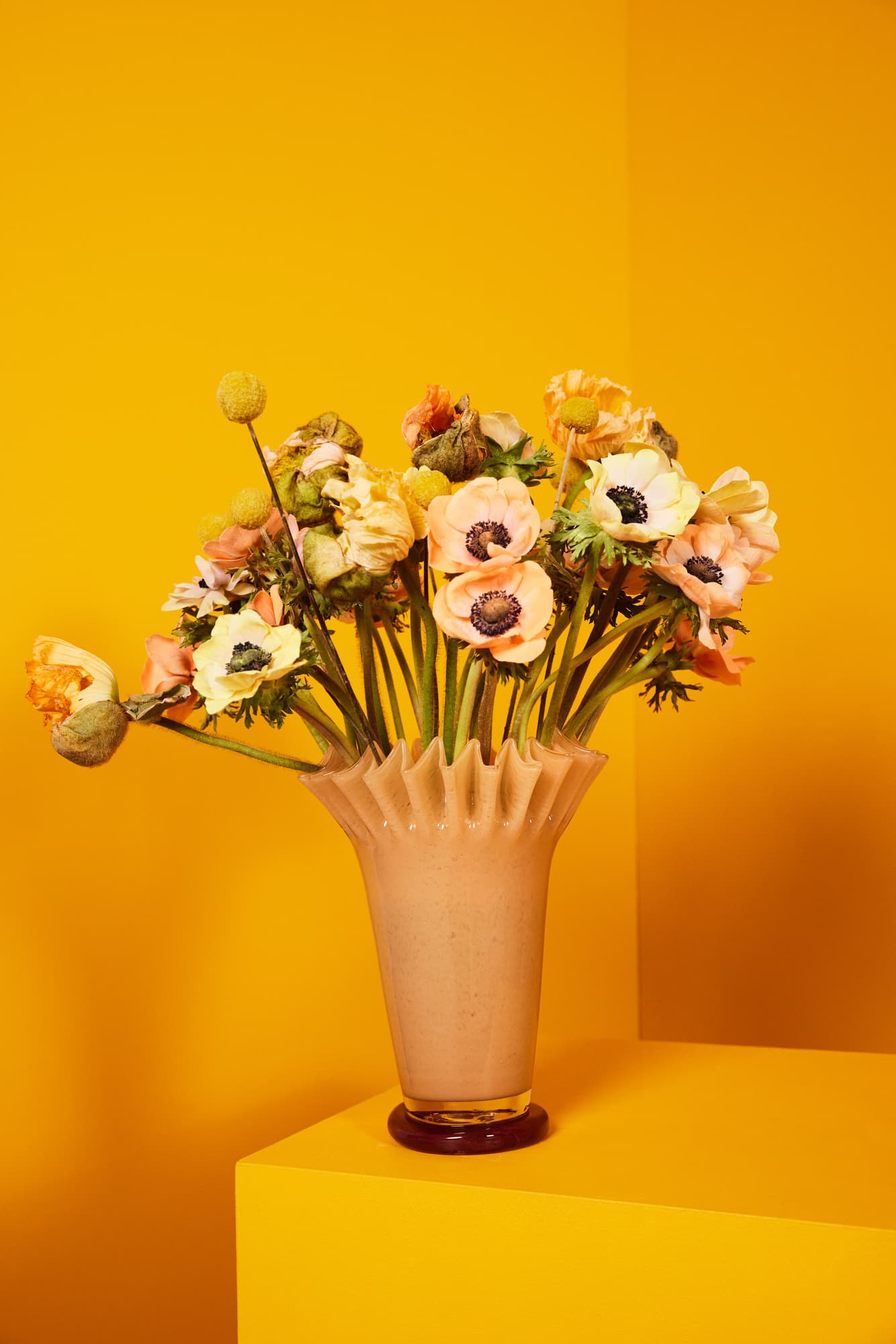 Vase Lori, gul/burgunder, medium – bilde 2